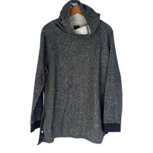 Life Integrity Earth Hooded Gray Snap Side Pullover Sweater Size XL